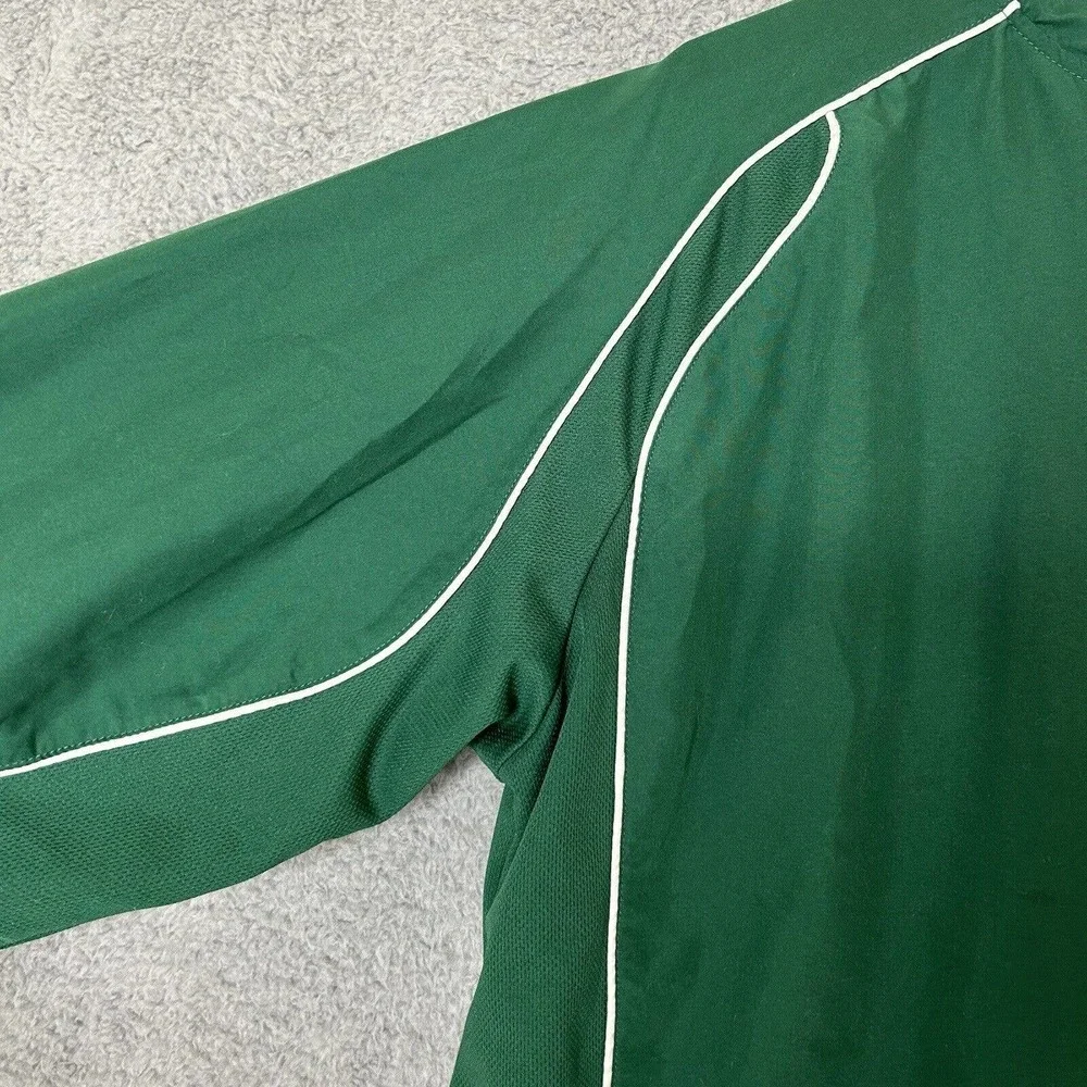 Mizuno Track Jacket Mens XL Green Running 1/4‎ Zip Lined Pockets Vented Back